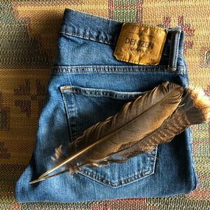 Levi’s Denizen 218 straight leg Jeans worn in blue